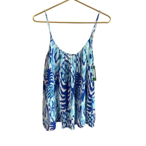 NWT Lilly Pulitzer tank TYNE top serene blue Size Medium adjustable straps - Picture 1 of 8